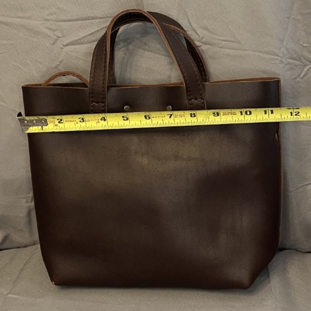 Portland Leather, Crossbody Tote, Dark Brown, w/Eclipse Bag & Keychain - Picture 5 of 15